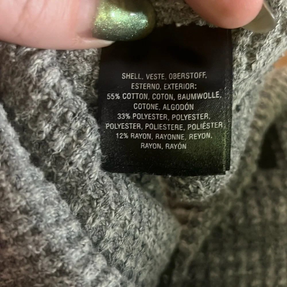 ANTHROPOLOGIE EUC Marled Grey Cowl Neck Sweater Top with Swing Hem Size Medium﻿ - Picture 10 of 12